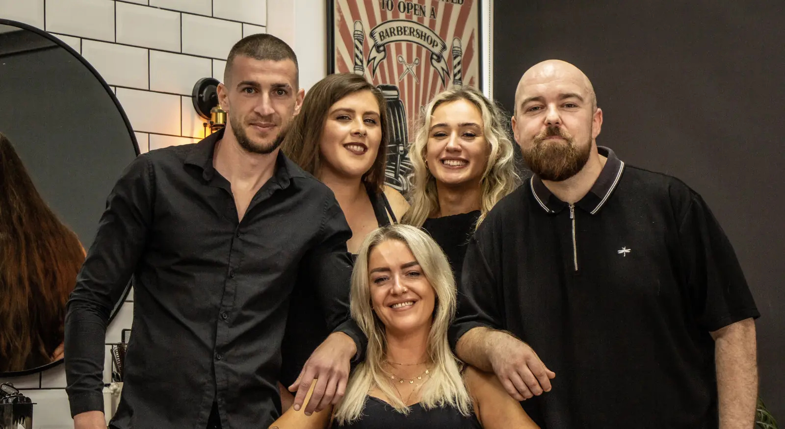 The Lads 'n' Dads team together in the shop